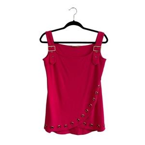 Belladini Pink Brass Buckle Grommet Tank Top Medium